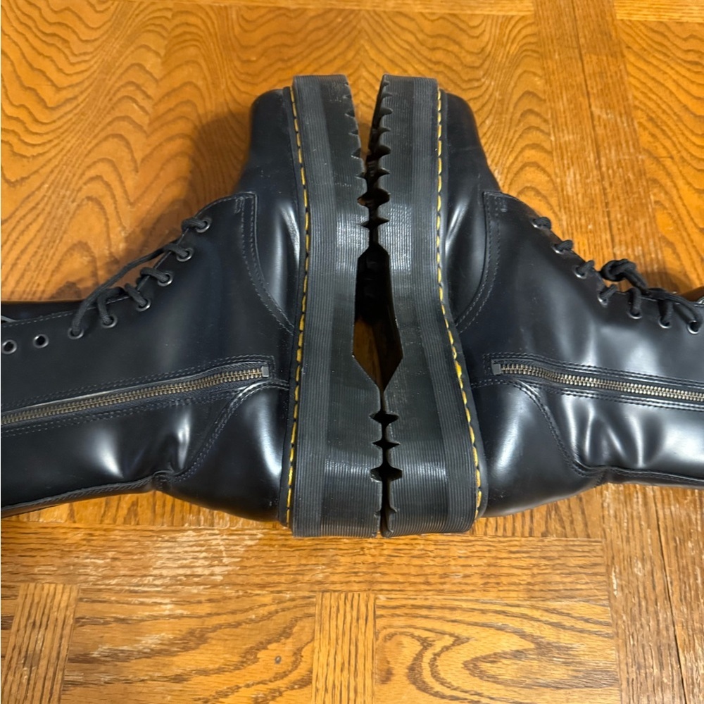 Dr. Martens Jadon Boot Smooth Leather Platforms Black Wmn's 12 Men's 11 Grunge - Picture 11 of 14
